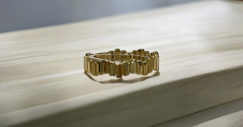 18K Gold Link Band Ring | Modern Statement Ring