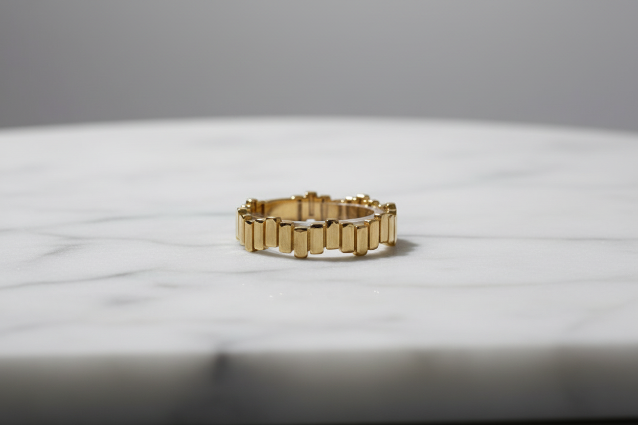 18K Gold Link Band Ring | Modern Statement Ring