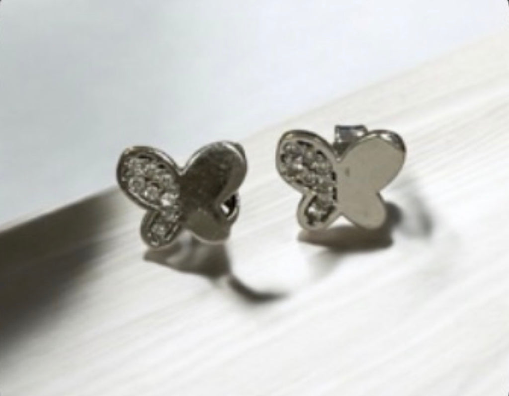 18K Gold Diamond Butterfly Earrings | Luxury Butterfly Diamond Earrings