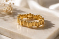 18K Gold Link Band Ring | Modern Statement Ring